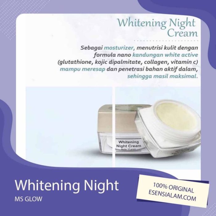 Cek Ingredients Ms Glow Luminous Whitening Night Cream terbaru