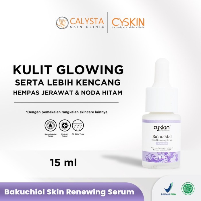 Cek Ingredients CYSKIN - Bakuchiol Serum Skin Renewing by Calysta Skin Clinic