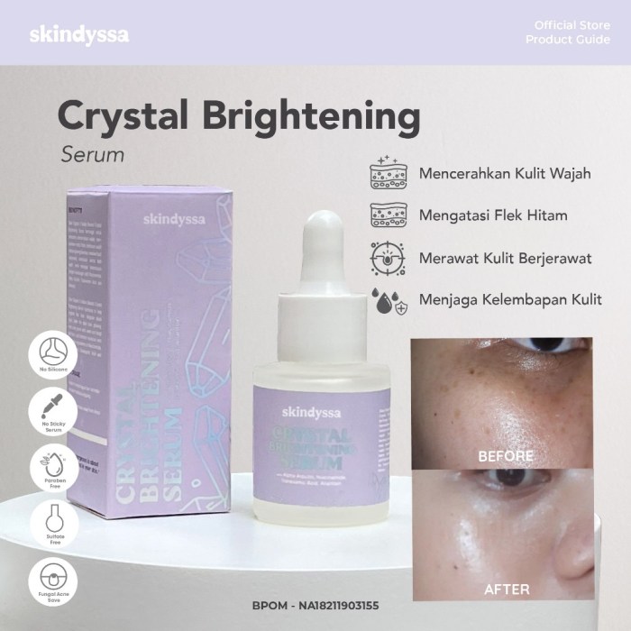 Cek Ingredients SKINDYSSA CRYSTAL BRIGHTENING SERUM