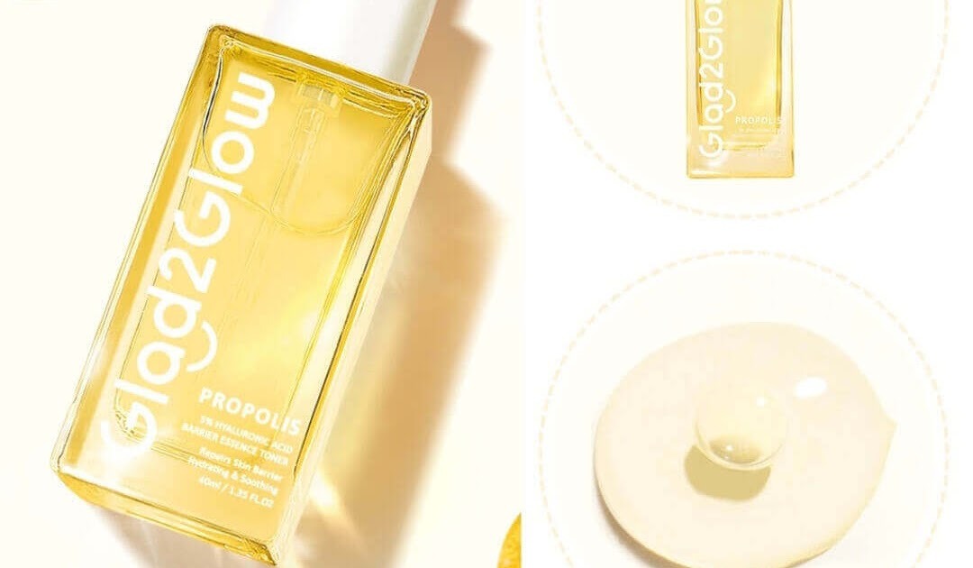 Cek Ingrdients Glad2Glow Propolis 5% Hyaluronic Acid Barrier Essence Toner