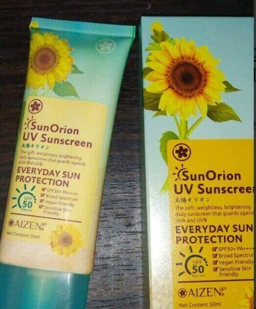 Cek Ingredients Aizen SunOrion UV Sunscreen SPF 50 PA++++