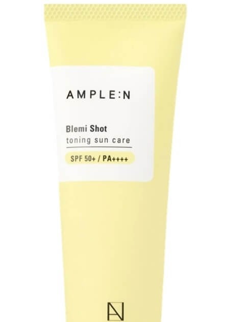Cek Ingredients AMPLE:N Blemi Shot Toning Sun Care