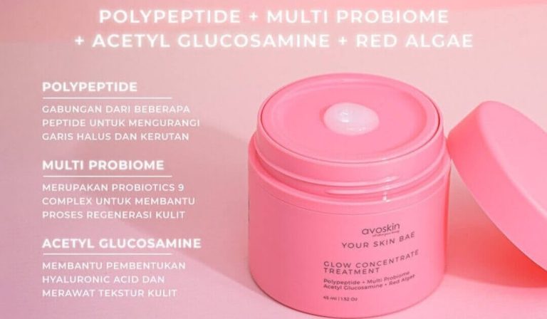 Cek Ingredients Avoskin Your Skin Bae Glow Concentrate Treatment Polypeptide + Multi Probiome + Acetyl Glucosamine + Red Algae