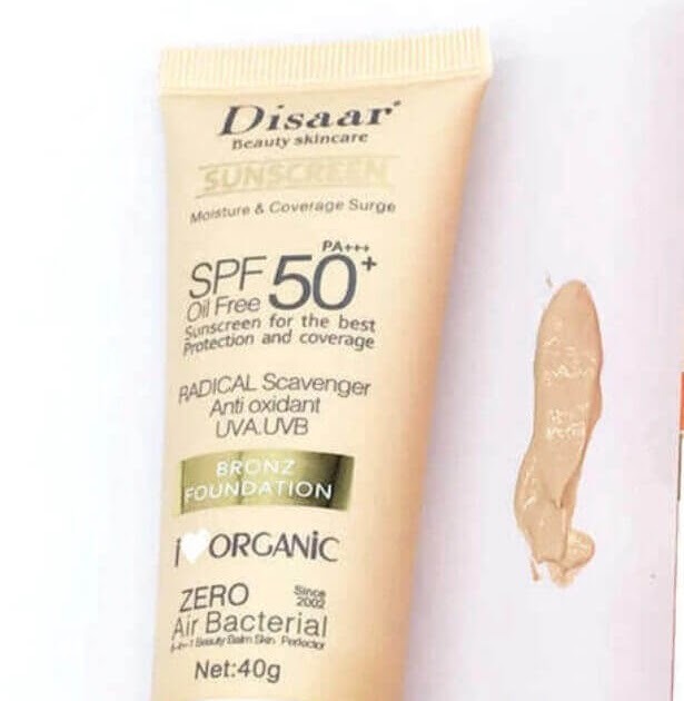 Cek Ingredients Disaar Bronze Foundation Sunscreen SPF 50+ PA+++
