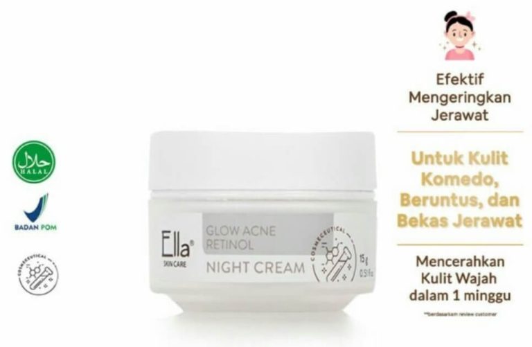 Cek Ingredients Ella Skincare Glow Acne Retinol Night Cream