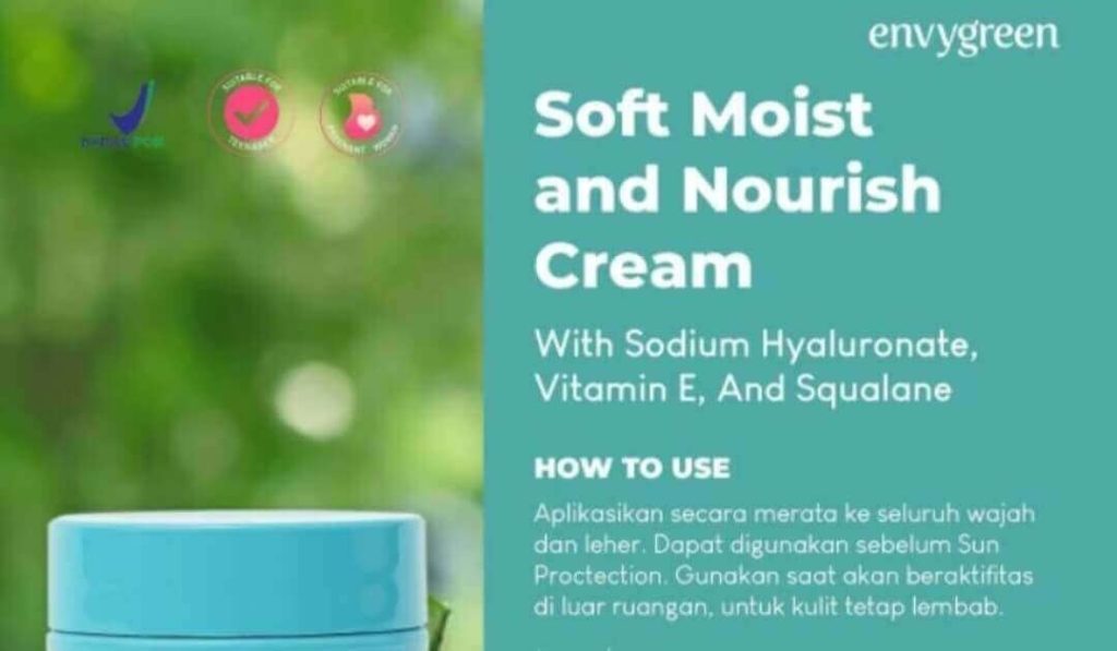 Cek Ingredients Envygreen Soft Moist and Nourish Cream