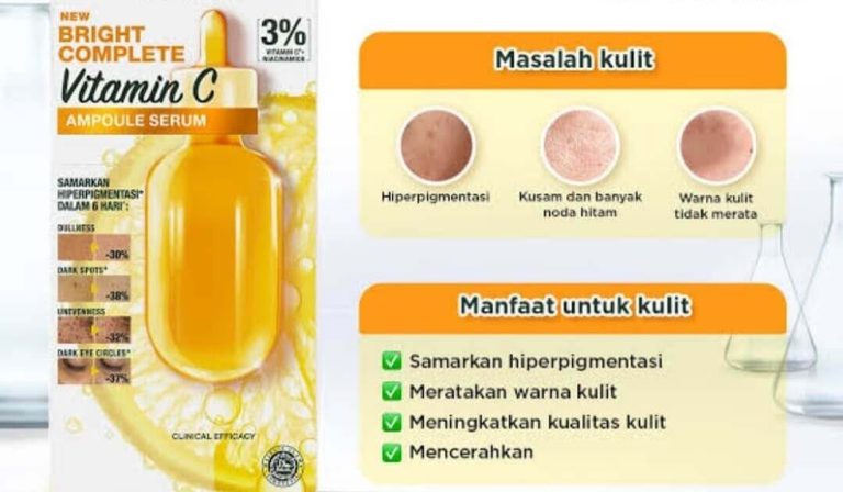 Cek Ingredients Garnier Bright Complete Vit C Ampoule Serum