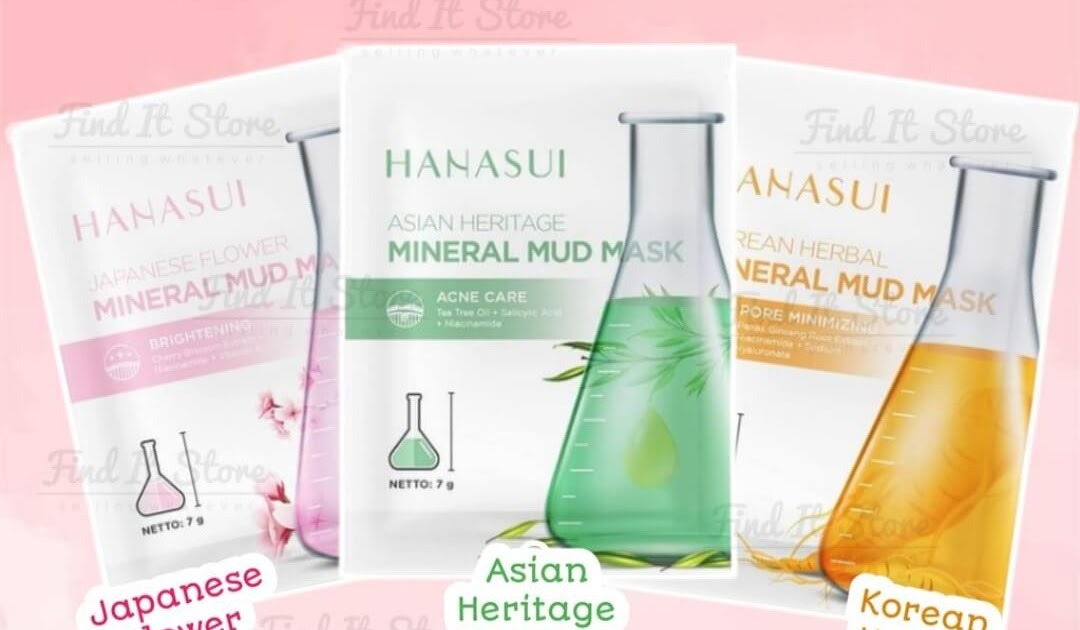 Cek Ingredients Hanasui Mineral Mud Mask Pink, Orange, Hijau
