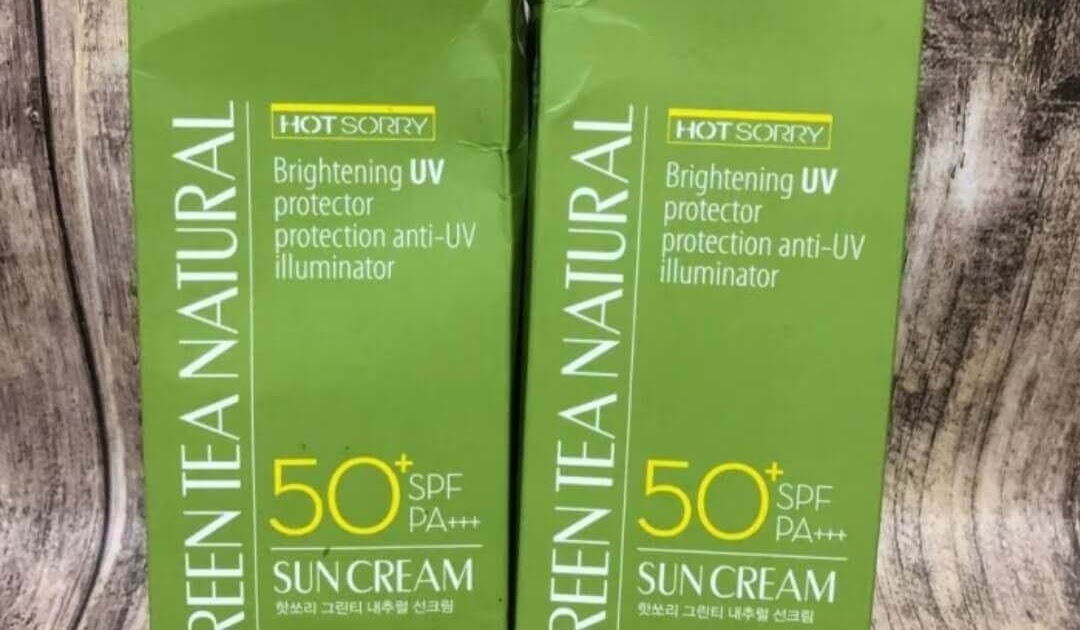 Cek Ingredients Hot sorry natural green tea sun cream spf50+ PA+++