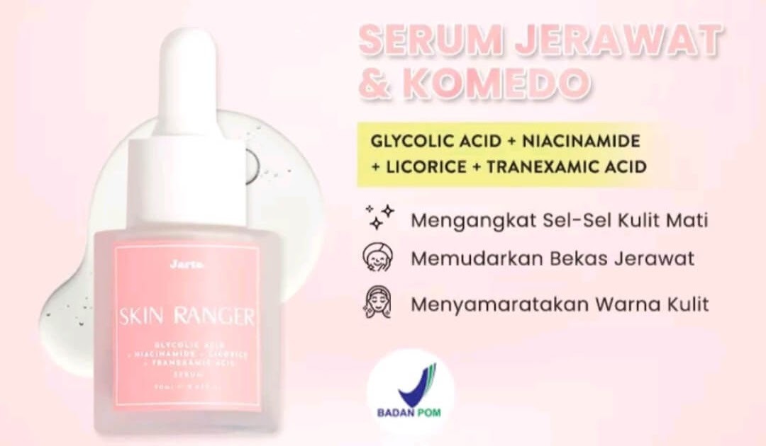 Cek Ingredients Jarte Skin Ranger Glycolic Acid + Niacinamide + Licorice + Tranexamic Acid Serum