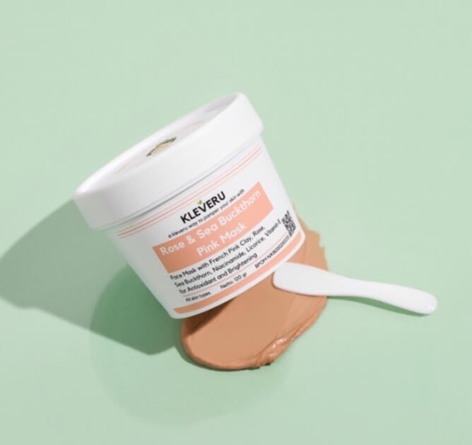 Cek Ingredients Kleveru Rose and Seabuckthorn Pink Clay Mask