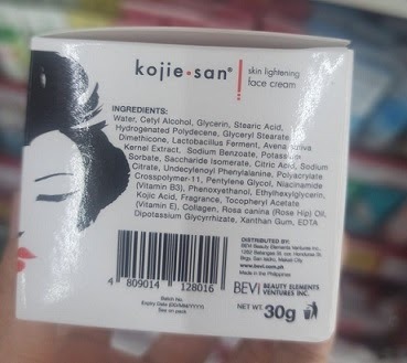 Cek Ingredients Kojie San Cream