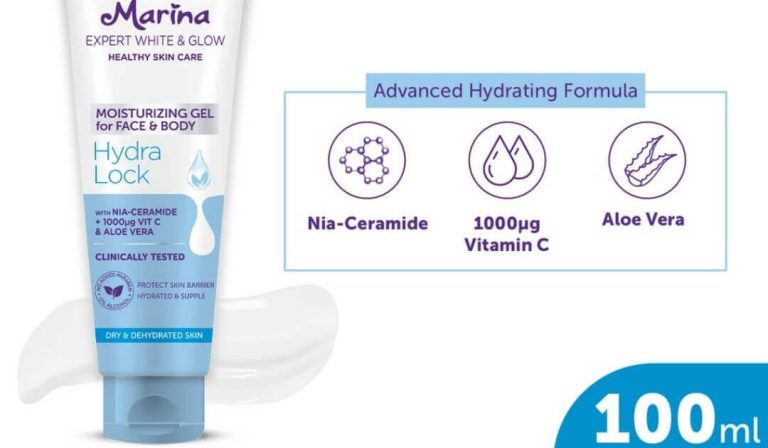 Cek Ingredients Marina Expert White & Glow Moisturizing Gel for Face & Body Hydra Lock
