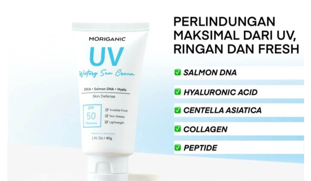Cek Ingredients Moriganic Sunscreen UV Watery Sun Cream SPF 50 PA++++