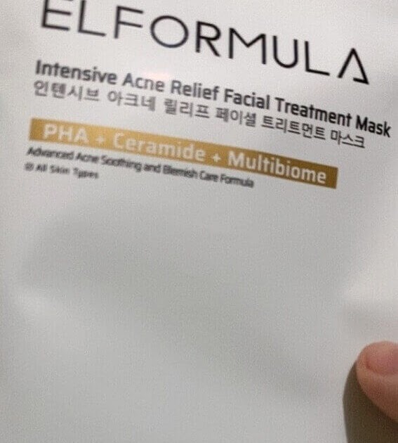 Elformula Intensive Acne Relief Facial Treatment Sheet Mask (PHA + Ceramide + Multibiome)
