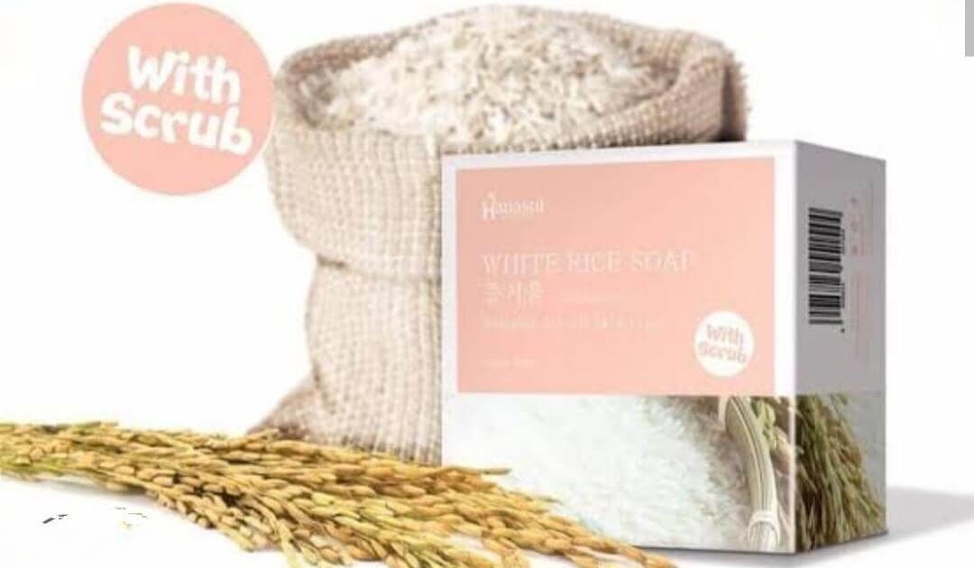 Hanasui White Organic Rice Scrub Soap