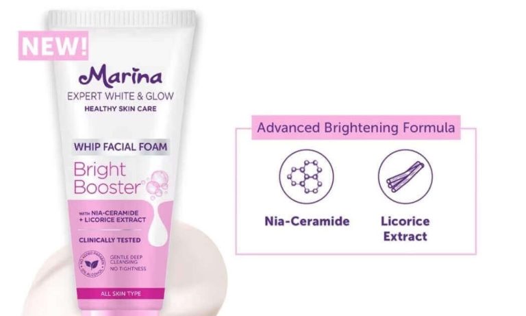 Marina Expert White & Glow Whip Facial Foam Bright Booster Ingredients