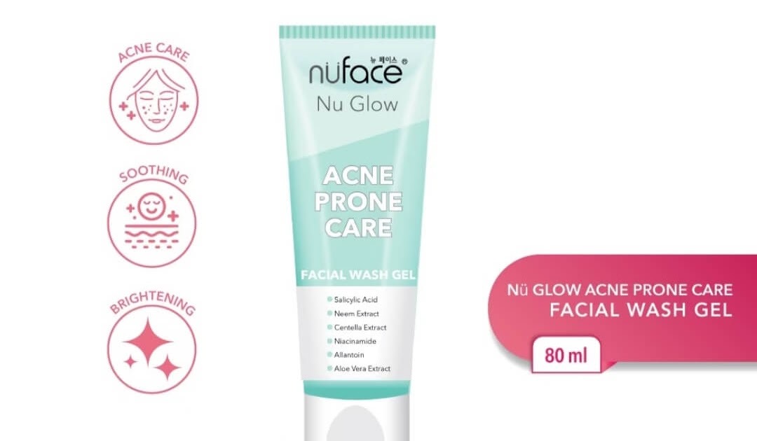 Nuface Nu Glow Liquid Acne Prone Care Facial Wash Gel