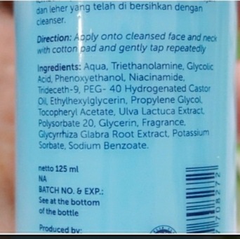 Penjelasan Ingredients Wardah Lightening Toner (versi baru)