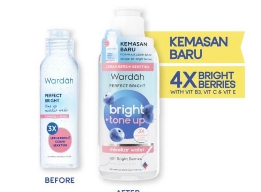 Wardah Perfect Bright + Tone Up Micellar Water Formula baru Ingredients