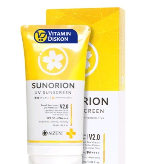 Cek Ingredients Aizen Sunorion UV Sunscreen V2.0 SPF 50+ PA++++
