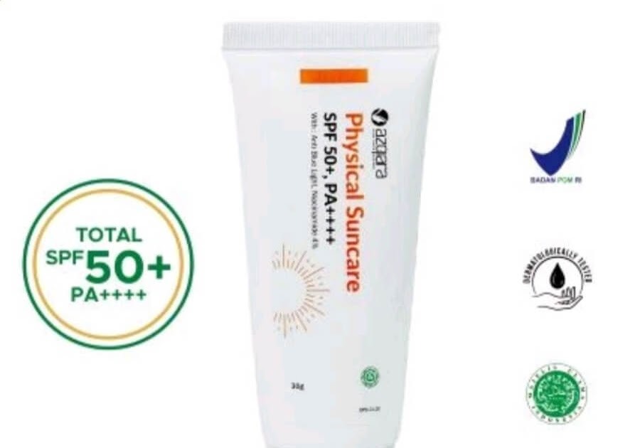 Cek Ingredients Azqiara Physical Suncare SPF 50+ PA++++