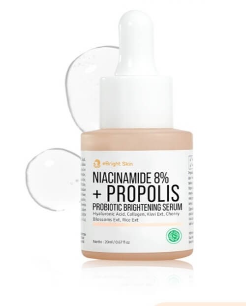 Cek Ingredients E-bright Niacinamide 8% + Propolis Probiotic Brightening Serum