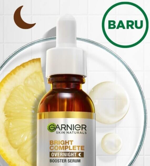 Cek Ingredients Garnier Bright Complete 10% Pure Vitamin C Overnight Serum