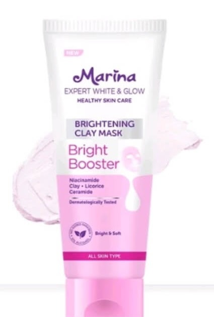 Cek Ingredients Marina Expert White and Glow Face Mask Bright Booster (Pink)
