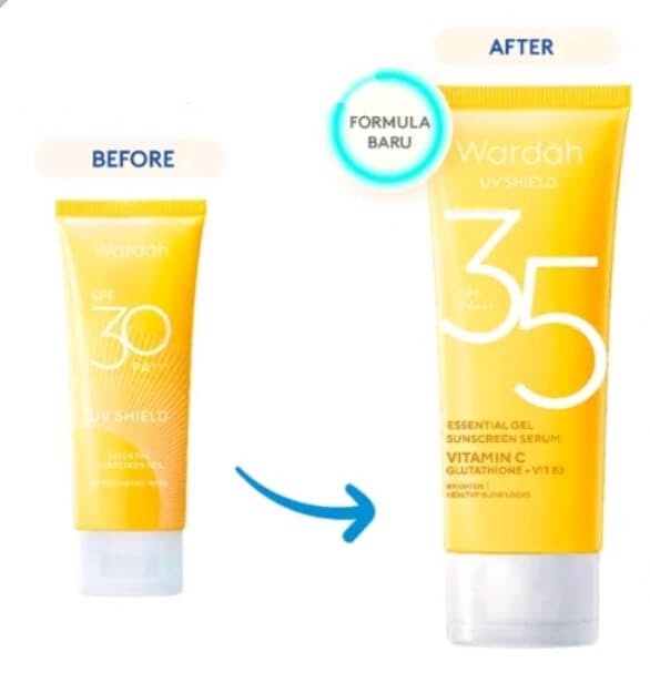 Cek Ingredients Wardah UV Shield Essential Sunscreen Gel SPF 35 PA+++ (Formula baru)